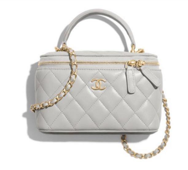 CHANEL Small Vanity Case with Top Chain Handle & Crossbody Chain – GHW